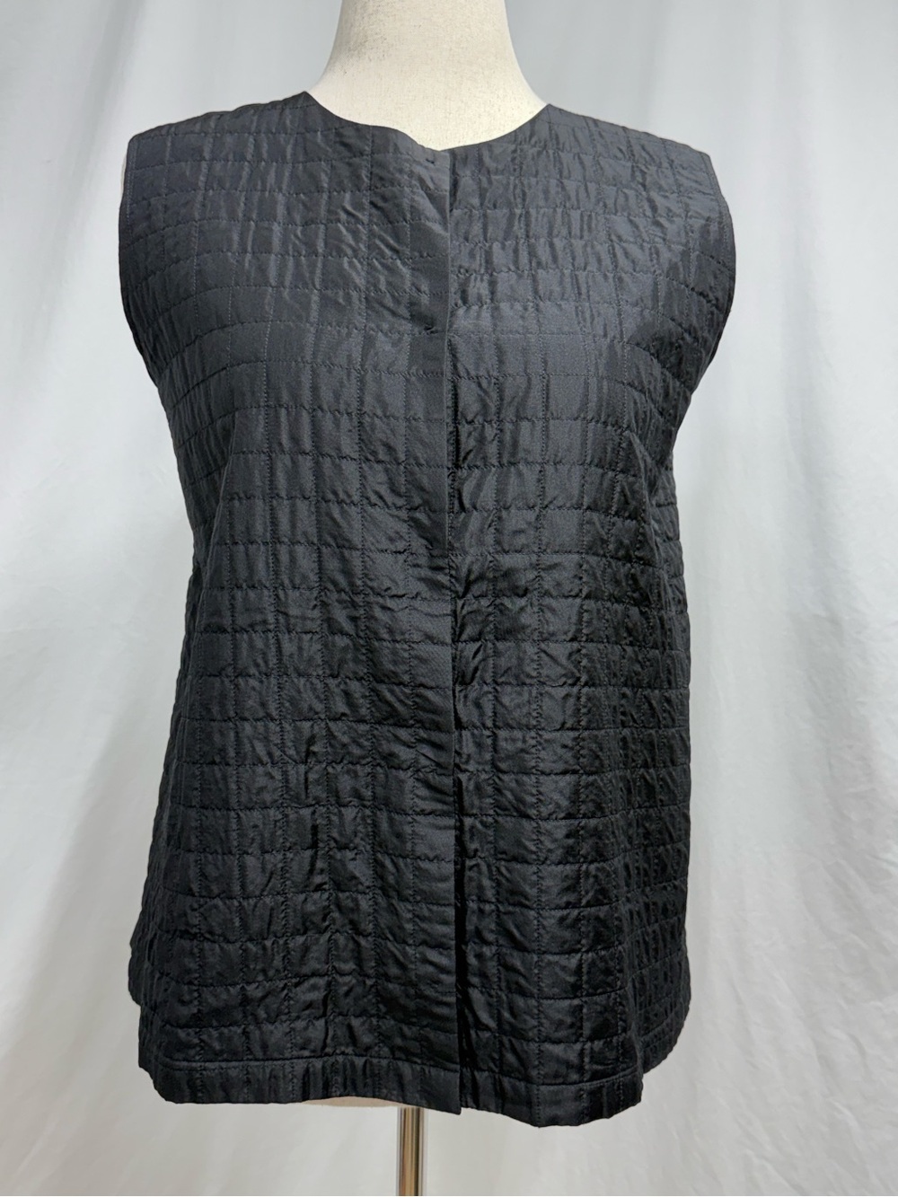 Eileen Fisher Black Quilted Sleeveless Vest